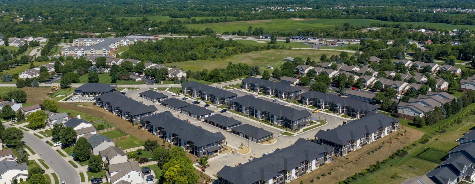 Aerial view of Kensington Gardens Apartments